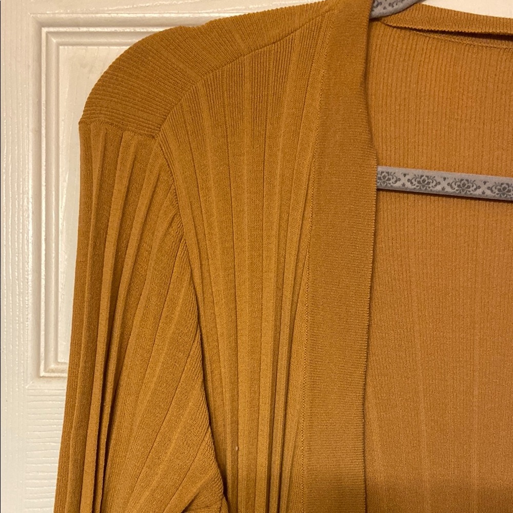 Chico's Mustard Cardigan Sweater - Picture 4 of 5
